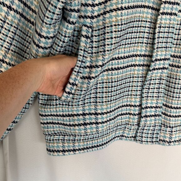 Bogey Boys Blue Black Ivory Sage Green Hounds Tooth Weekend Golf Jacket Size L - Picture 7 of 16